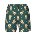 thumbnail image 4 of Lsque Mens Swim Trunks Cute Shiba Pattern - Bathing Suit Compression Liner - Beach Swim Shorts Swimwear - (S-3XL) - Stretch Quick Dry -Large, 4 of 9