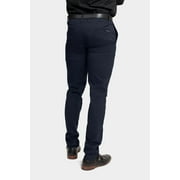 Victorious Mens Casual Slim Fit Stretch Chino Pants, Navy, 1-Pack