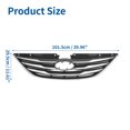 thumbnail image 3 of Front Upper Hood Bumper Grille Grill for Hyundai Sonata 2013 1 Pcs Black Silver Tone, 3 of 6