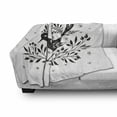 thumbnail image 3 of Folk Art Soft Flannel Fleece Throw Blanket, Monochrome Graphic of Bird on Thin Berry Branch Small Sun Motifs, Cozy Plush for Indoor and Outdoor Use, 70" x 90", Charcoal Grey White, by Ambesonne, 3 of 6