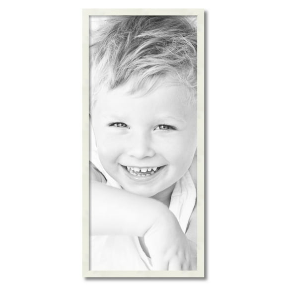 ArtToFrames 16" x 37" White Picture Frame, 16x37 inch White Wood Poster Frame (WOM-5140)