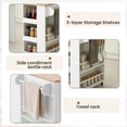 thumbnail image 3 of MELLCOM Extendable Kitchen Island,Mobile with Storage,2 Side Shelves,Suitable as Dining Table,for Dining Room/Open Kitchen/House Bar,21.5x15.7 to 52x21.5 Inch,White, 3 of 5