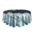 thumbnail image 5 of Modern Gold Blue Marble Round Table Cloth,Wrinkle Resistant Table Cover with Polyester,Waterproof Reusable Tableclothes for Easter Birthday Picnic Wedding (Round,60x60inch), 5 of 6