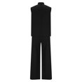 thumbnail image 6 of Heisall Women's Two Piece Sets High Neck Sleeveless Tops and Wide Leg Pants Casual Lounge Sets Spring Summer Outfits, 6 of 9
