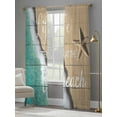 thumbnail image 4 of Life Is Better at The Beach Sheer Curtains 108 Inch Long 2 Panels, Starfish Beach Ocean Vacation Light Filtering Rod Pocket Semi Sheer Curtains, Sheer Voile Drapes for Living Room Bedroom, 52"x108", 4 of 5