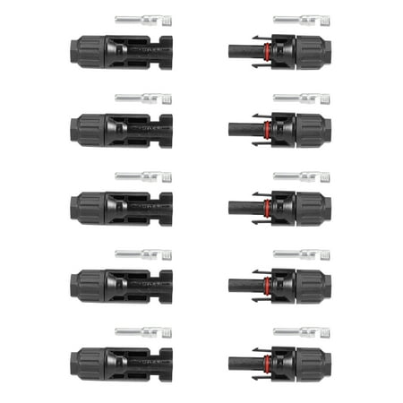Female Water - 5 Pcs MC4 Solar Panel Connector Male Female Waterproof IP67 for PV Cable