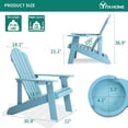 thumbnail image 6 of Dextrus 1 Pcs Adirondack Chair, Heavy Duty Plastic Outdoor Chairs with Rotatable Cup Holder, Weather Resistant Fire Pit Chairs for Garden Lawn Yard Patio Deck Backyard Pool Porch Beach, 6 of 8
