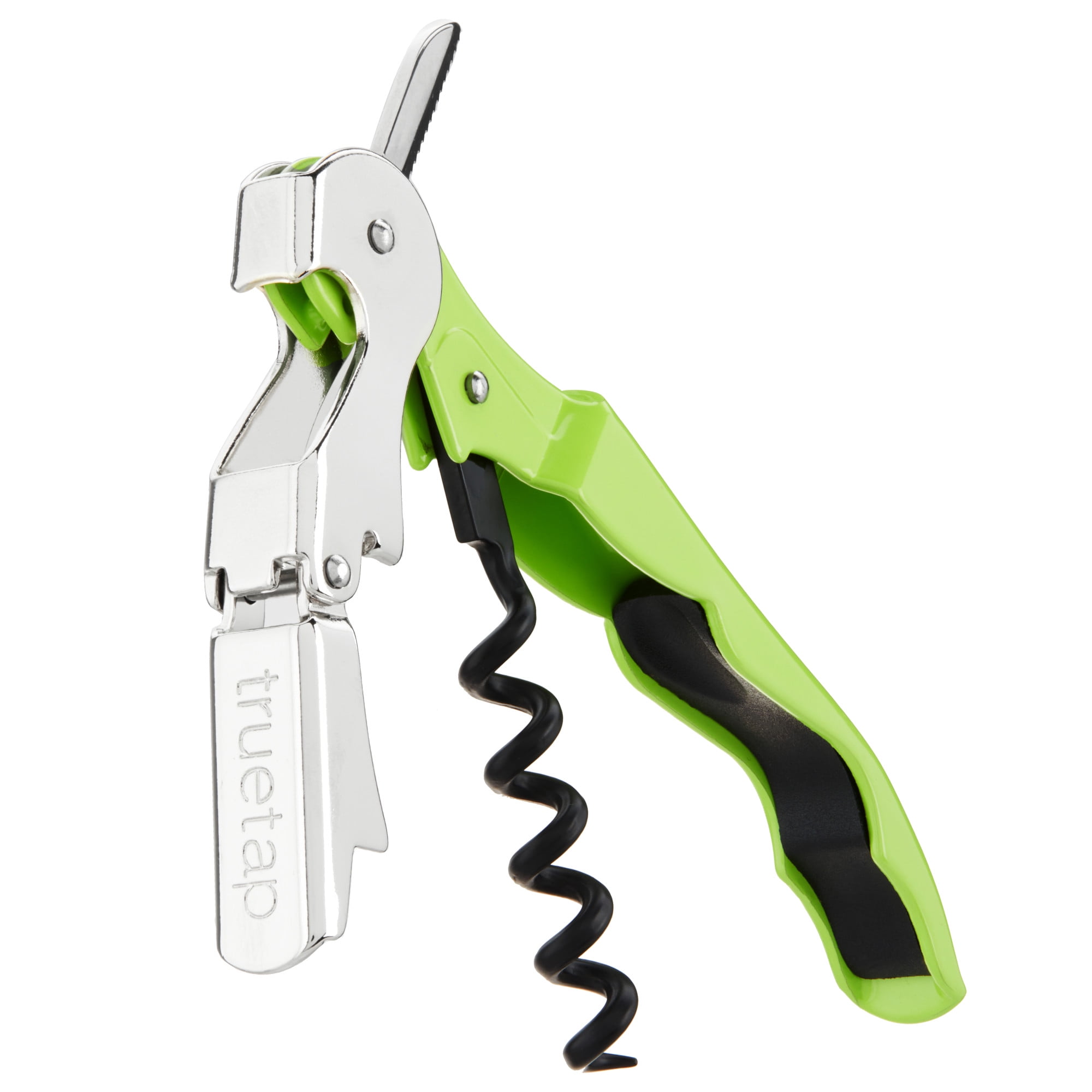 Truetap™ Green Double Hinged Waiter's Corkscrew Bottle Opener w/ Foil