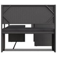 thumbnail image 2 of vidaXL Canapé de Jardin avec Table et Coussins en Forme de L Noir Poly Rotin, 2 of 5