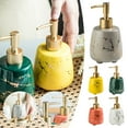 thumbnail image 3 of 1* Bottle Soap Dispenser for Bathroom Ceramic Hand Soap Dispenser W/ Pattern Commercial Lotion Pump Bottle for Kitchen Home Decoration, 3 of 7