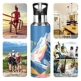 thumbnail image 7 of Yayeee 33oz Insulated Water Bottle Double Wall Stainless Steel with Flip Straw Lid, Abstract Snow Mountain, 7 of 7