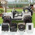 thumbnail image 6 of Arnahaishe 24V Ride On Car Toy, Electric Jeep with Remote Control, LED Light, USB and Bluetooth for Kids of 3-8, White, 6 of 7