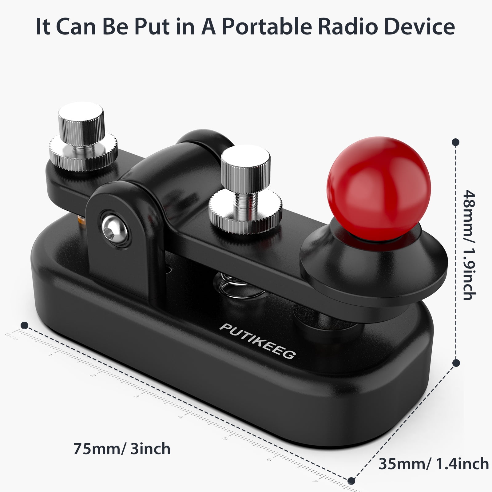 Mini CW Morse Key Double Paddle Code Keyer in Aluminium Alloy