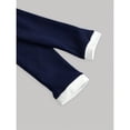 thumbnail image 4 of Navy Blue Long Sleeve Knit Dress With White Collar And Belted Waist, 4 of 4
