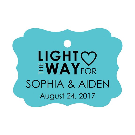 100 PCS Light The Way For Personalized Name Hang Tags Customized Wedding Favor Gift Paper Tags