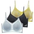 thumbnail image 4 of VISALY Push Up Bras for Women Seamless Underwear Women Pack, 3Pc Summer Ultra-Thin Mesh Ice Silk Seamless Suspenders Underwear Gathered, Plus Size Backless Bra Shapedly Bra, K,L, 4 of 10