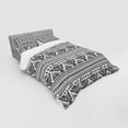 thumbnail image 3 of Black White Duvet Cover Set, Primitive Art Pattern with Eagle Mystic Culture Folk, Bedding Set with Shams and Fitted Sheet, 3 Sizes, by Ambesonne, 3 of 3