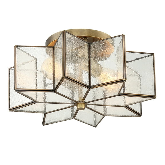 Trade Winds Stella Star Semi-Flush Mount Ceiling Light in Natural Brass