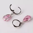 thumbnail image 3 of HOOUN Pink Waterdrop Cubic Zirconia Drop Earrings Women Wife Gift Party Jewelry, 3 of 4