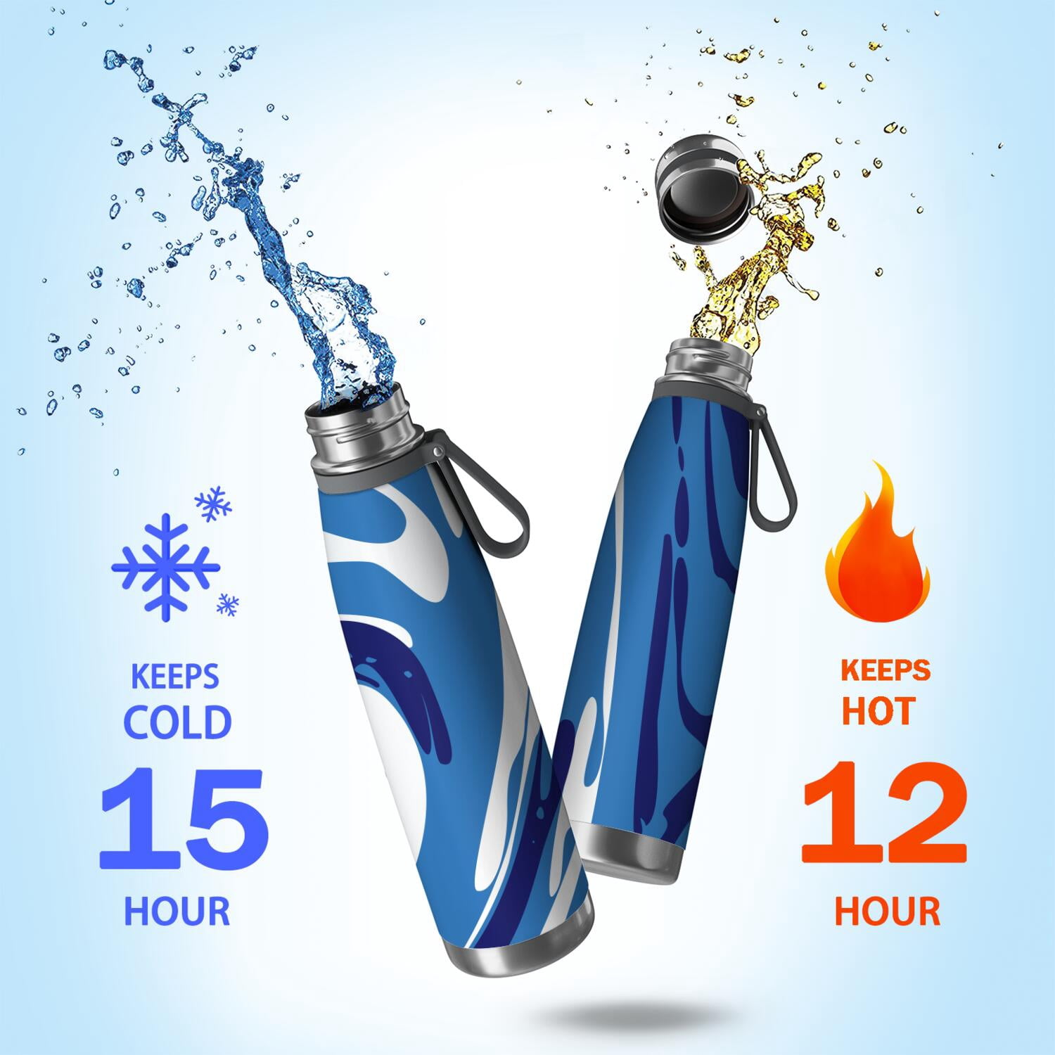 29oz Insulated Water Bottle with Tea Infuser, Stainless Steel Travel Mug, Liquid & Marble Print