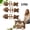 Brown, variant on 3-pack Catnip Silvervine and Gall Fruit Cat Chew Toy, 3-in-1 Fish Bone Shaped Molar Stick, Natural Teething Toy for Dental Cleaning
