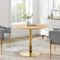 thumbnail image 3 of Modway Verne Round Wood Grain 40" Dining Table in Gold Natural, 3 of 6