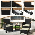 thumbnail image 2 of Yaheetech 5-Piece Outdoor Wicker Conversation Set with Ottomans and Coffee Table, Set of 5, Black/Beige, 2 of 7