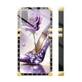 thumbnail image 3 of FKBRCL4U Compatible with Samsung Galaxy S20 Case, High Heeled Purple Diamond Rose Luxury Golden Decoration for Girl Women Soft TPU Shockproof Protective Hard PC Back, 3 of 7