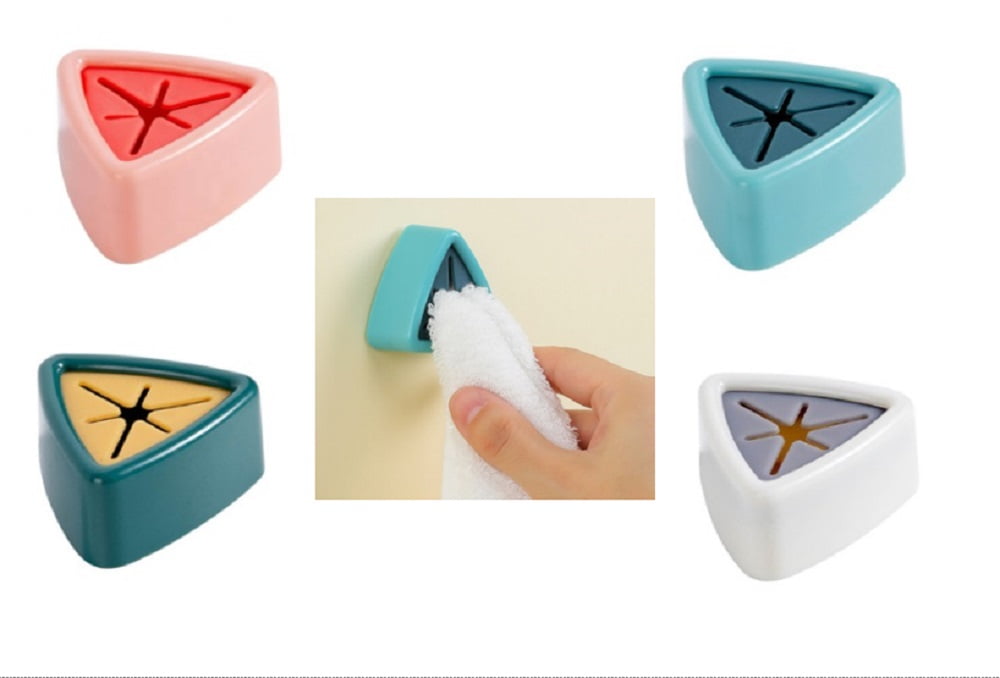 4 Pcs Kitchen Towel Holders-Self Adhesive Dish Towel Rack Holder  Wall Mount Towel Hangers Holders