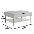thumbnail image 2 of Whitman White Wood and Brass Lift Top Coffee Table, 2 of 13