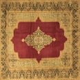 thumbnail image 1 of Ahgly Company Machine Washable Indoor Square Medallion Brown Traditional Area Rugs, 4' Square, 1 of 4