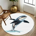 thumbnail image 3 of Cute Killer Whale Round Rug 5ft Washable Circle Kitchen Rugs Non Slip Orca Animal Ocean Retro Artwork Large Area Rug Indoor Floor Carpet for Bedroom Living Room Home Office Dining Room Nursery, 3 of 8