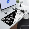 thumbnail image 4 of Mouse Pad Gaming Keyboard Pad 31.5 x 11.8in Black White Cherry Blossom Anime Gaming Mouse Pad for Desk with Anti-Slip Rubber Base and Stitched Edges, Japanese Life Death Keyboard Mat, 4 of 7