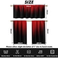 thumbnail image 6 of Red and Black Kitchen Curtain Valance and Tiers Set 3 Piece Burgundy Ombre Abstract Gothic Striped Rod Pocket Small Short Living Room Bedroom Bathroom Window Curtains 52x18 inch + 26x36 inch*2, 6 of 6