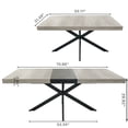 thumbnail image 4 of 55" Rectangular Dining Table, Modern Retro Expandable Kitchen Table with Black Center Plate and Metal Base, Wood Control Desk for Living Room, Dining Room, Kitchen, Grey, 4 of 9