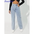 thumbnail image 3 of Denimcolab New High Waist Straight Leg Jeans Woman Simple Style Casual Cotton Denim Pants Ladies Loose Streetwear Jeans, 3 of 6