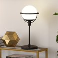thumbnail image 4 of Henn&Hart 9" Blackened Bronze Metal/Glass Table Lamp, 4 of 8