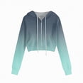 thumbnail image 5 of Kaprioy Zip Up Hoodies for Women Cropped Long Sleeve Sweatshirts Jackets Trendy Y2k Crop Tops Fall Fashion Women Casual Solid Color Zipper Hooded Drawstring Pocket Sweatshirt Jacket, 5 of 5