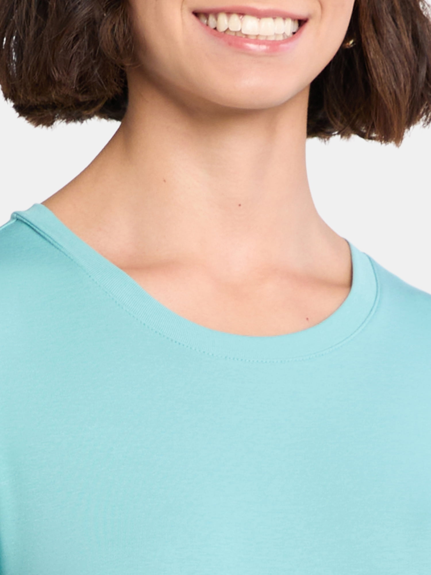 Time and Tru Women's Maternity Non Shirred Tee with Short Sleeves, Sizes S-XXL