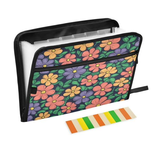 Organ Folder 14.2 x 0.8 x 10.6 Inches 13 Separate Pockets A4 Size Documents Folder A Sort Storage File Manager For The Home Office Lovely Flower2
