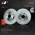 thumbnail image 2 of A-Premium Front Vented Drilled and Slotted Disc Brake Rotors Set Compatible with Toyota Prius 2010-2015 Lexus CT200h 2011-2017, 2 of 8