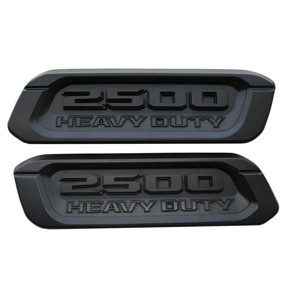 ZZ 2pack 2500 Heavy Duty Emblems Left Right Side 3D Badges Black Hood Replacement for 2500