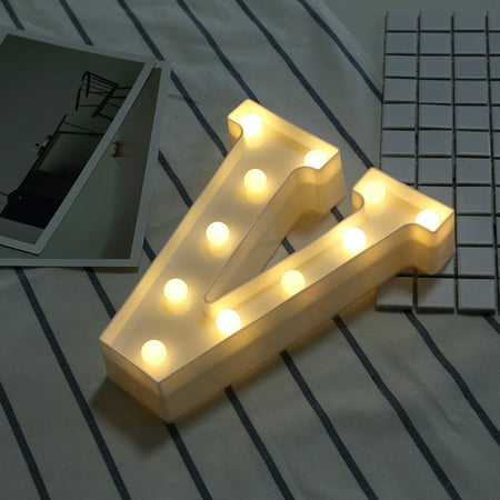 

YBSNTRCJ Alphabet LED Letter Lights Light Up White Plastic Letters Standing Hanging V