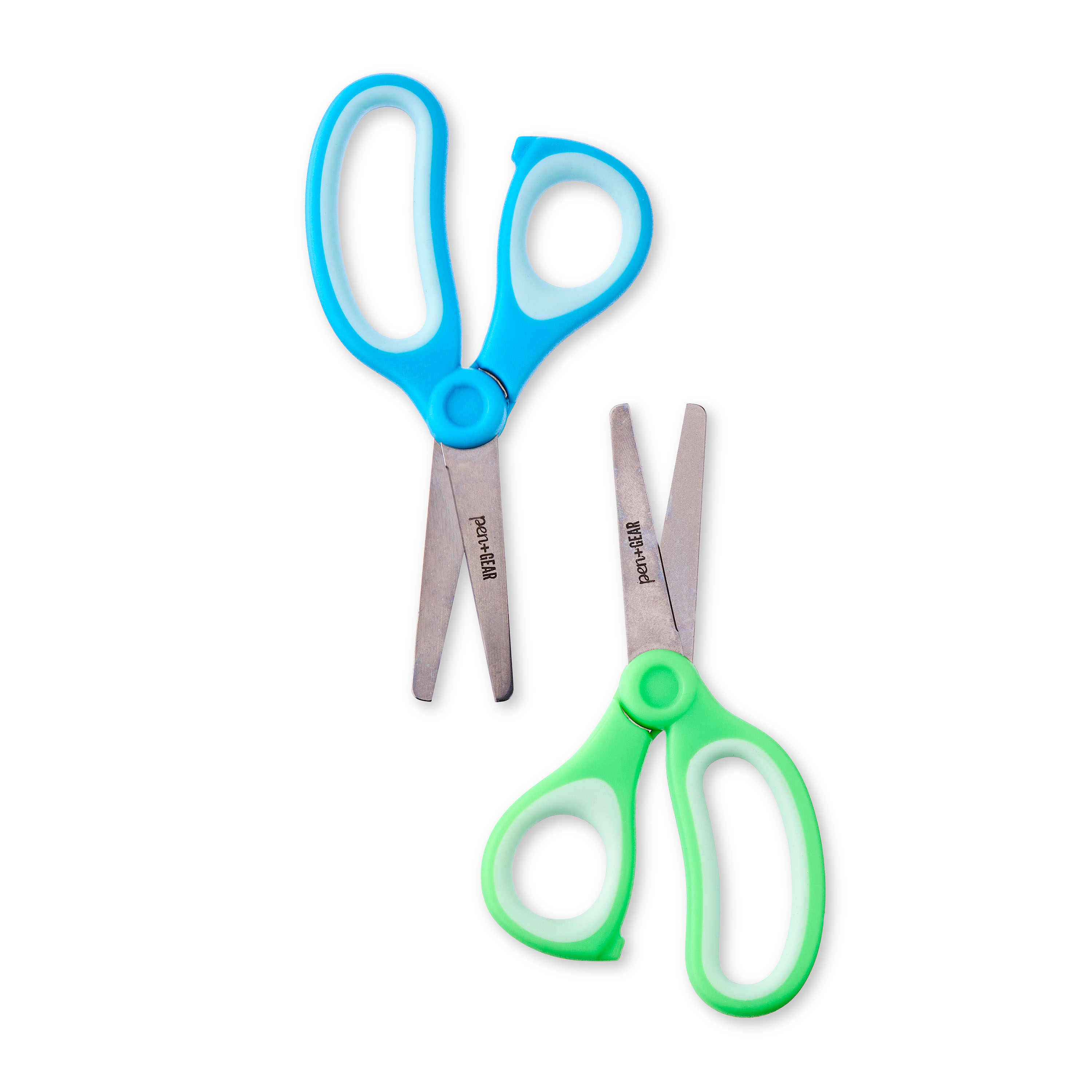 (paquete de 6) Tijeras para niños Pen+Gear de 5 pulgadas con punta roma, paquete de 2, azul y verde, de 4 años en adelante 8