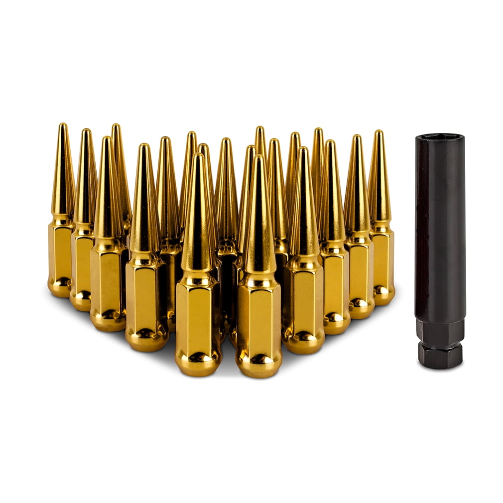 Mishimoto Spiked Lug Nuts, M12x1.5, 20-PC Set, Gold