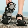 thumbnail image 5 of Mens Leather Sandals Summer Outdoor Beach Shoes Lightweight Comfortable Water Sports Hiking Closed Toe Black 10 US, 5 of 7