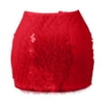 thumbnail image 7 of MIXUE Skirts For Women Summer Sequins Solid Color Elastic Waist Party Club Casual Bodycon Mini Skirt Holiday-Wear,Red,XL, 7 of 7
