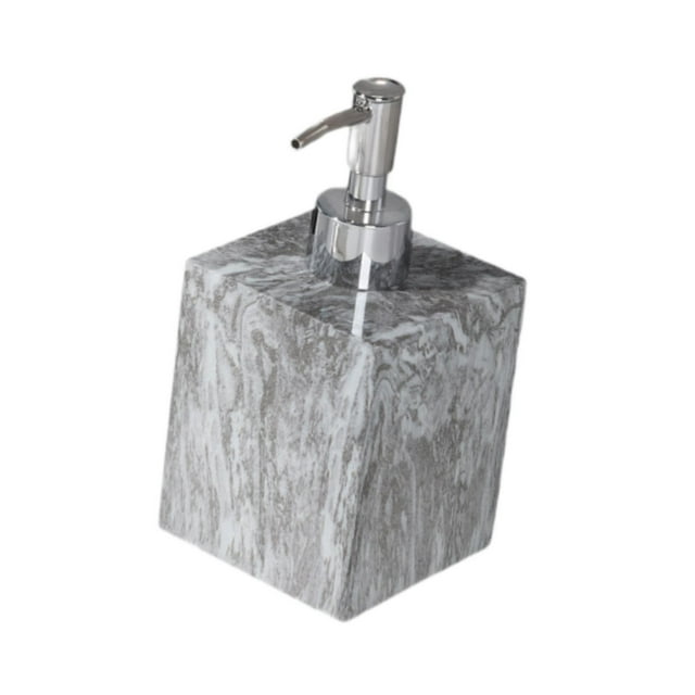 Dispensador de jabón Macarena Textura de mármol 400 ml Cabeza plateada gris