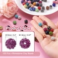 thumbnail image 2 of 105 Pcs 10mm Perlas de arcilla con strass para hacer joyería, perla de bola de disco al por mayor para pulsera, collar, arete, manualidades, decoración DIY, morado, 2 of 7