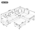 thumbnail image 3 of Euroco Modern Sectional Sofa with Storage Ottoman, L-Shape Couch with 2 Pillows and Cup Holder, Sectional Sofa with Reversible Chaise for Living Room, Gray, 104.5", 3 of 9